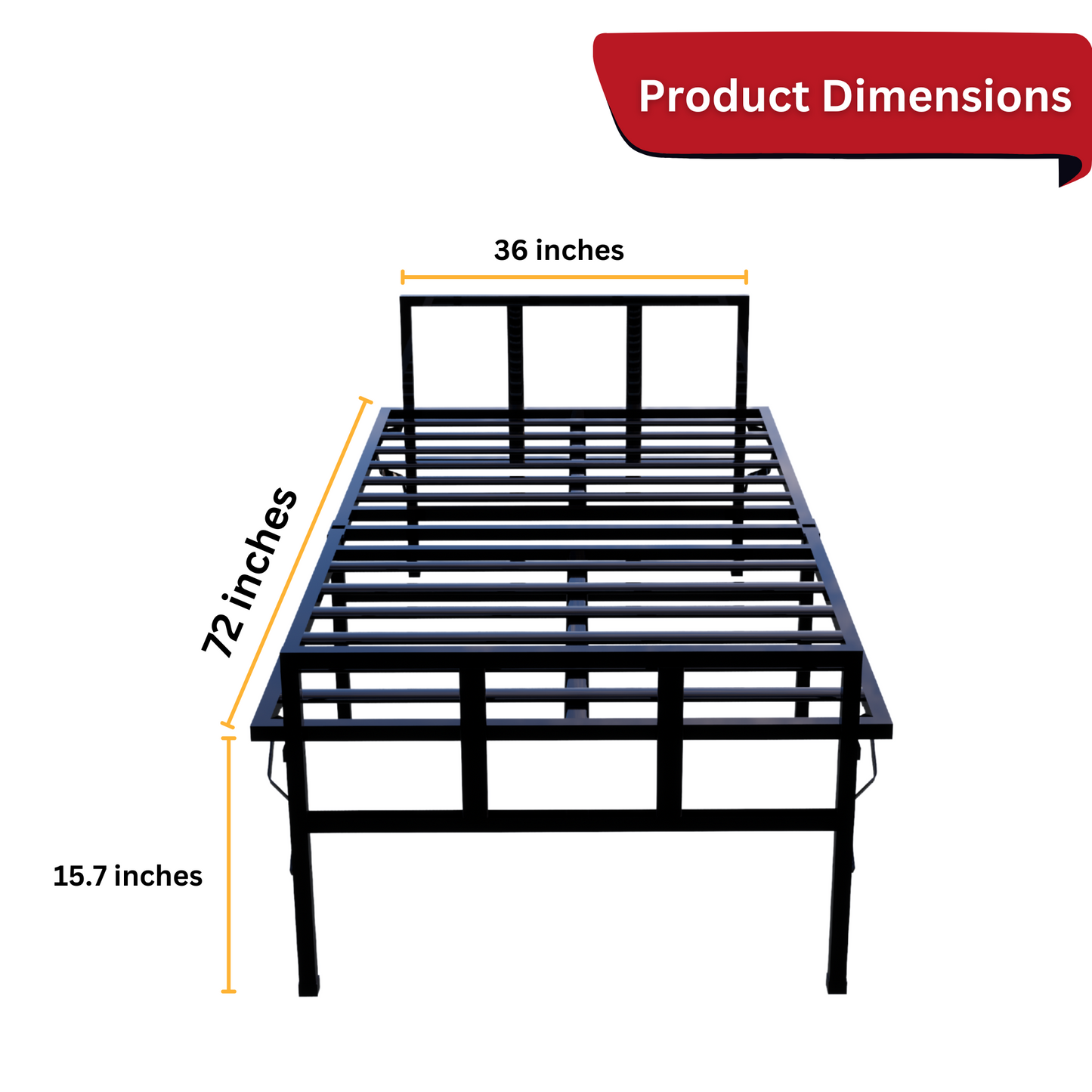 ARLAVYA Folding Metal Single Bed 6'X3'