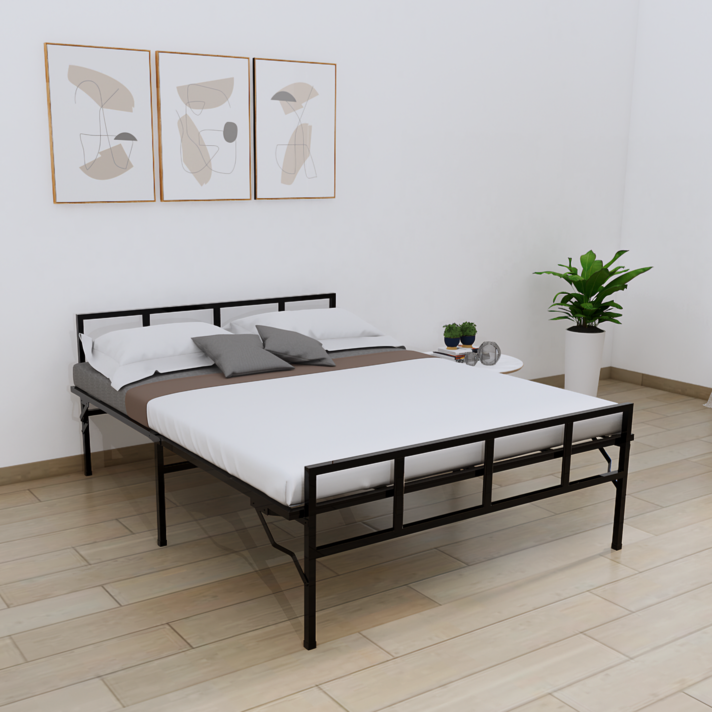 ARLAVYA Queen Size Metal Bed 6.5ft X 5ft