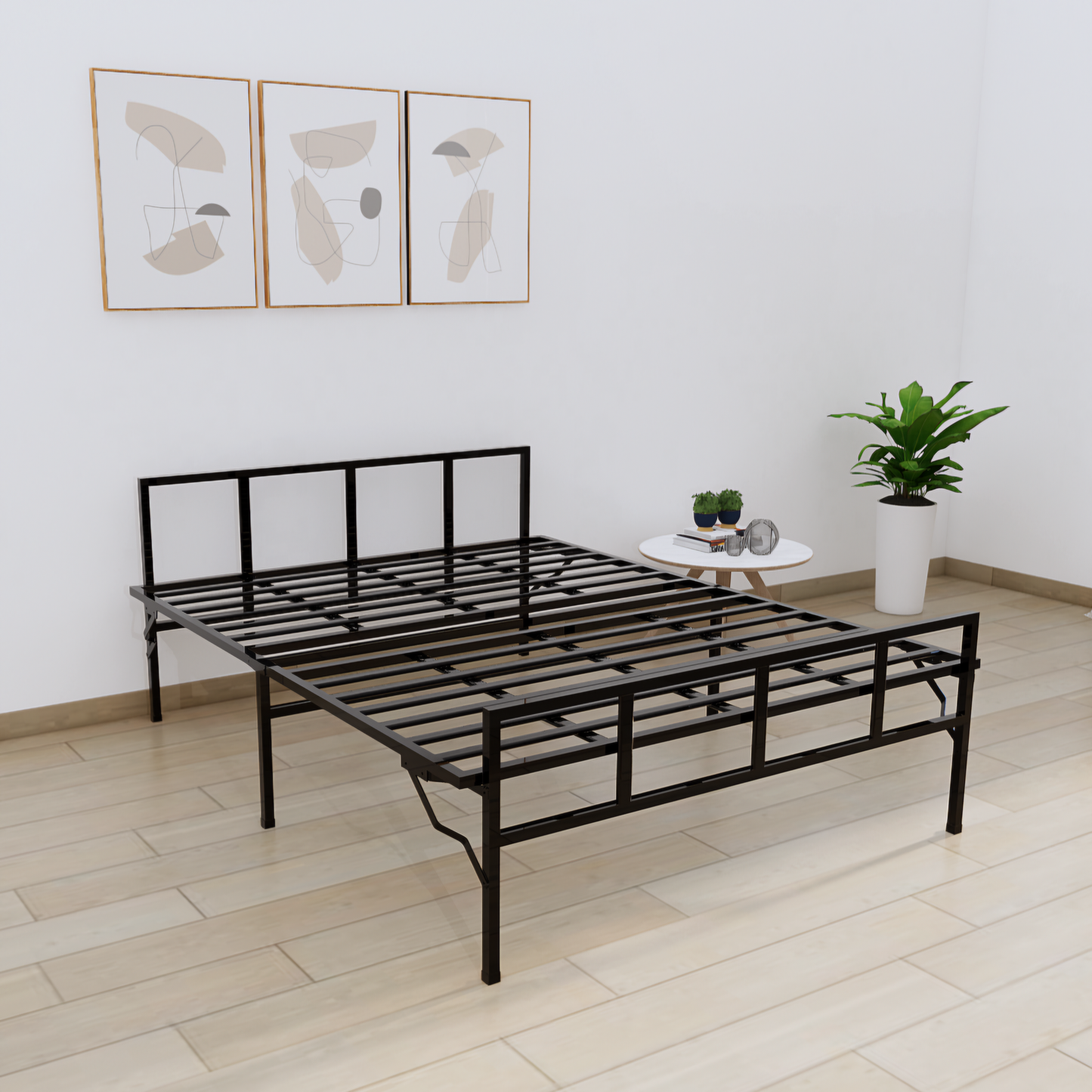 ARLAVYA Queen Size Metal Bed 6.5ft X 5ft