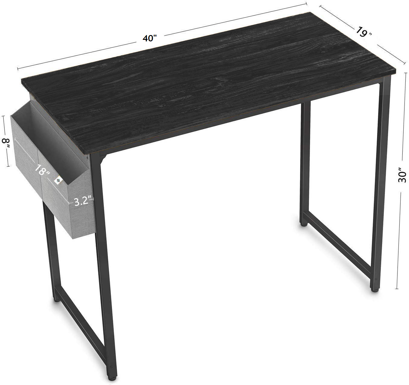 ARLAVYA Powder Coated and Engineered Wood 40"X19" Study, Office and Computer Table (Do-It-Yourself)