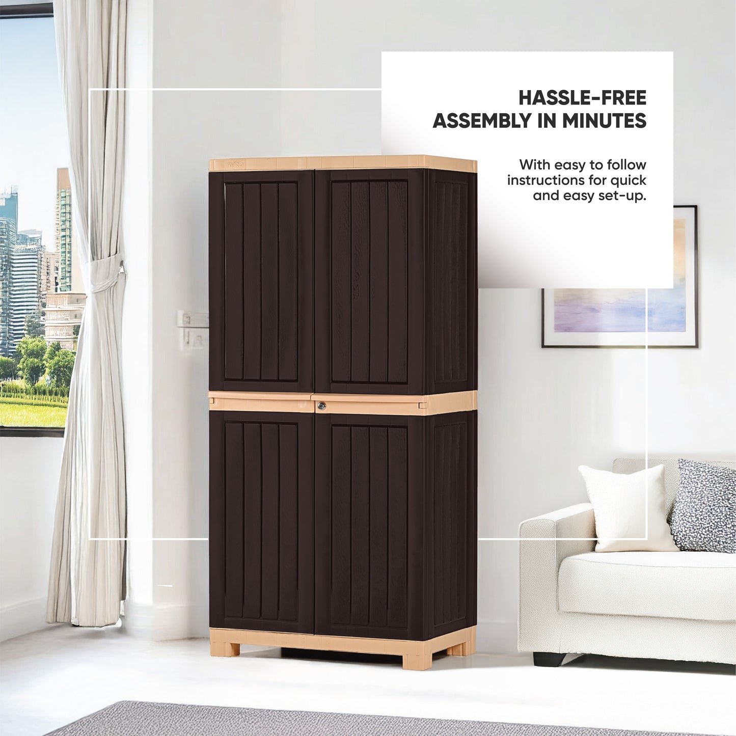 AVRO Furniture STAR Multipurpose Plastic Cabinet/Cupboard for Storage | Do-It-Yourself | 1 Year Warranty