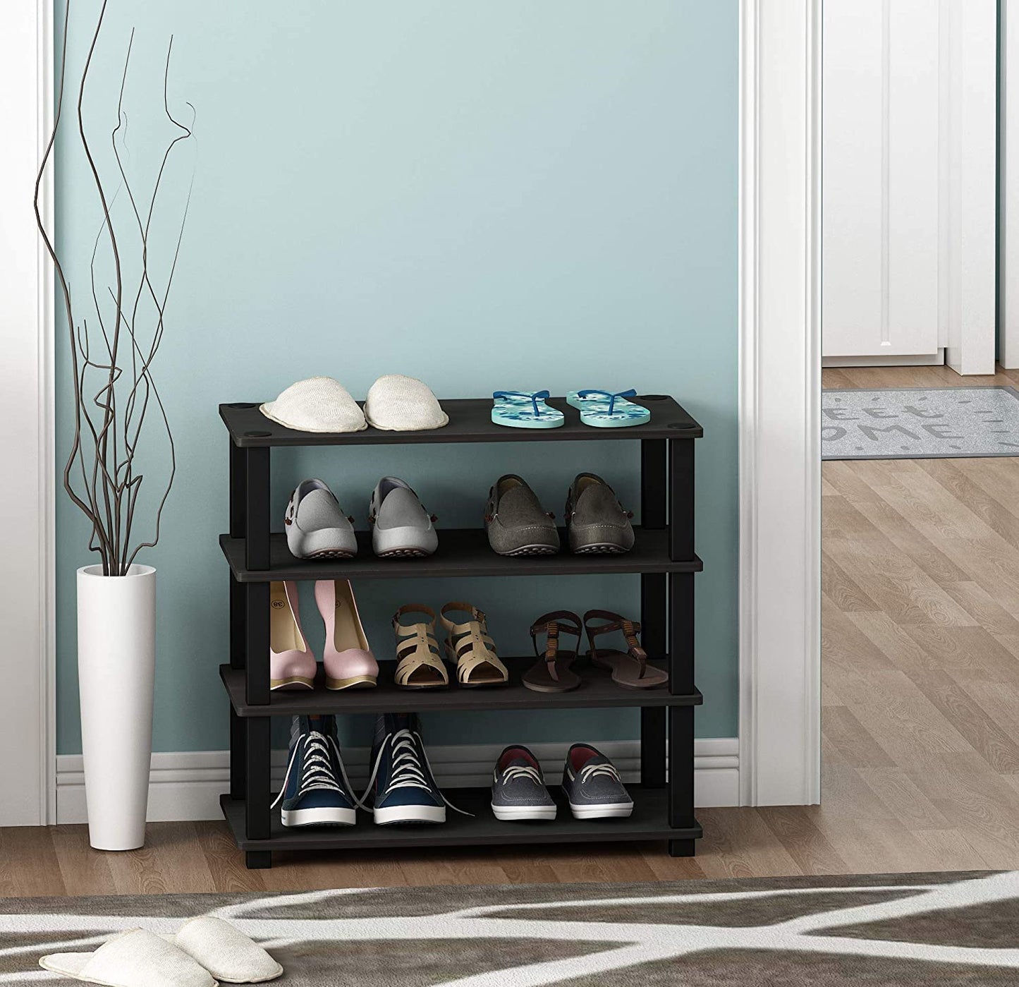 ARLAVYA Floor Standing Engineered Wood and Plastic Shoe Rack (Do-It-Yourself)