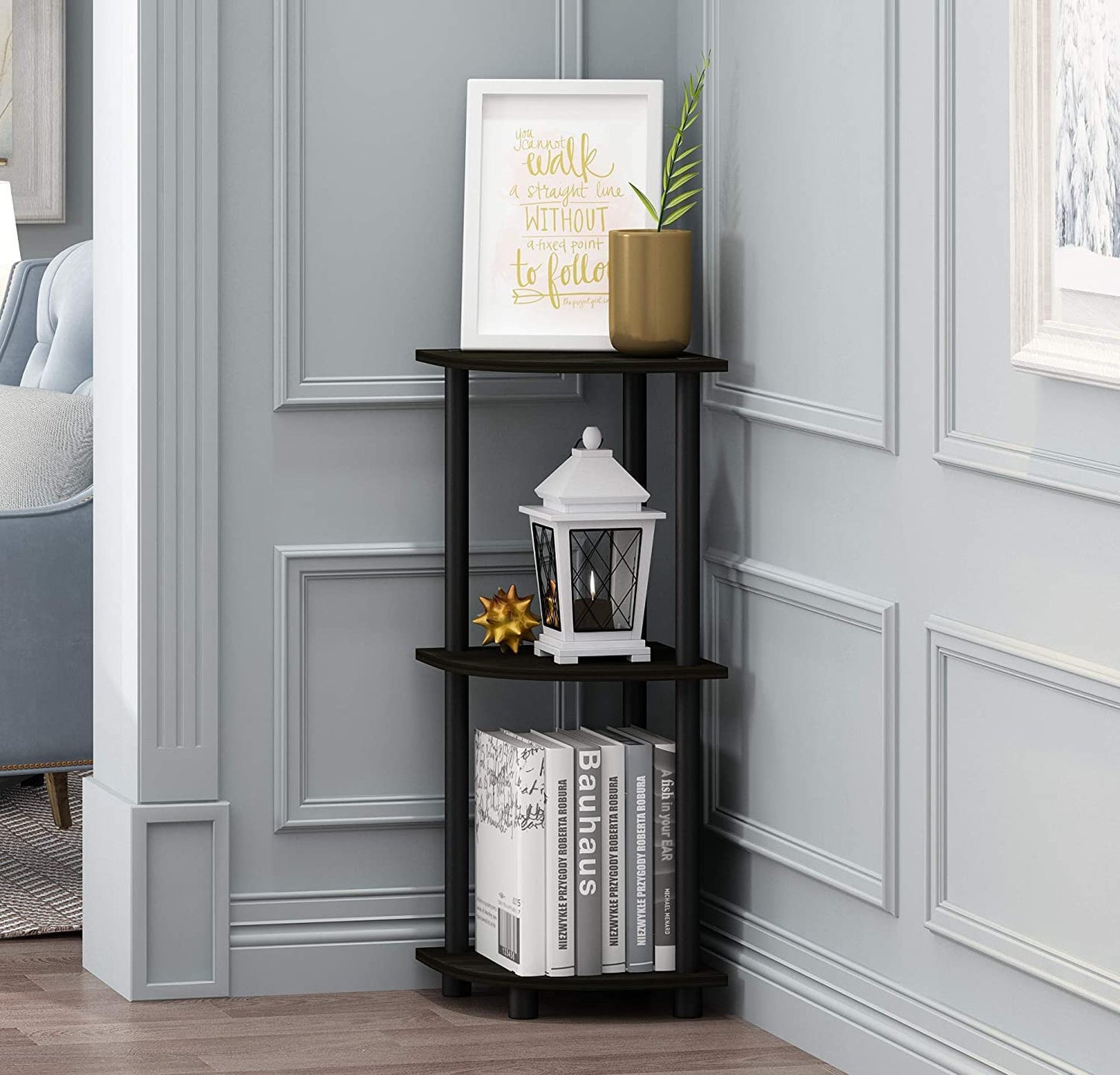 ARLAVYA Engineered Wood 3 Tier Free Standing Corner Shelf (Do-It-Yourself)