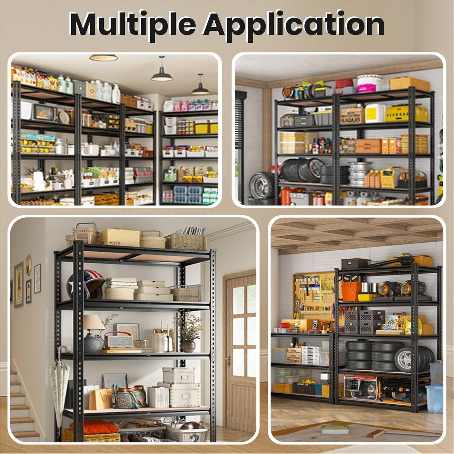 ARLAVYA Heavy Duty 5-Tier Multipurpose Adjustable Boltless Storage Rack and Shelves, Display Unit