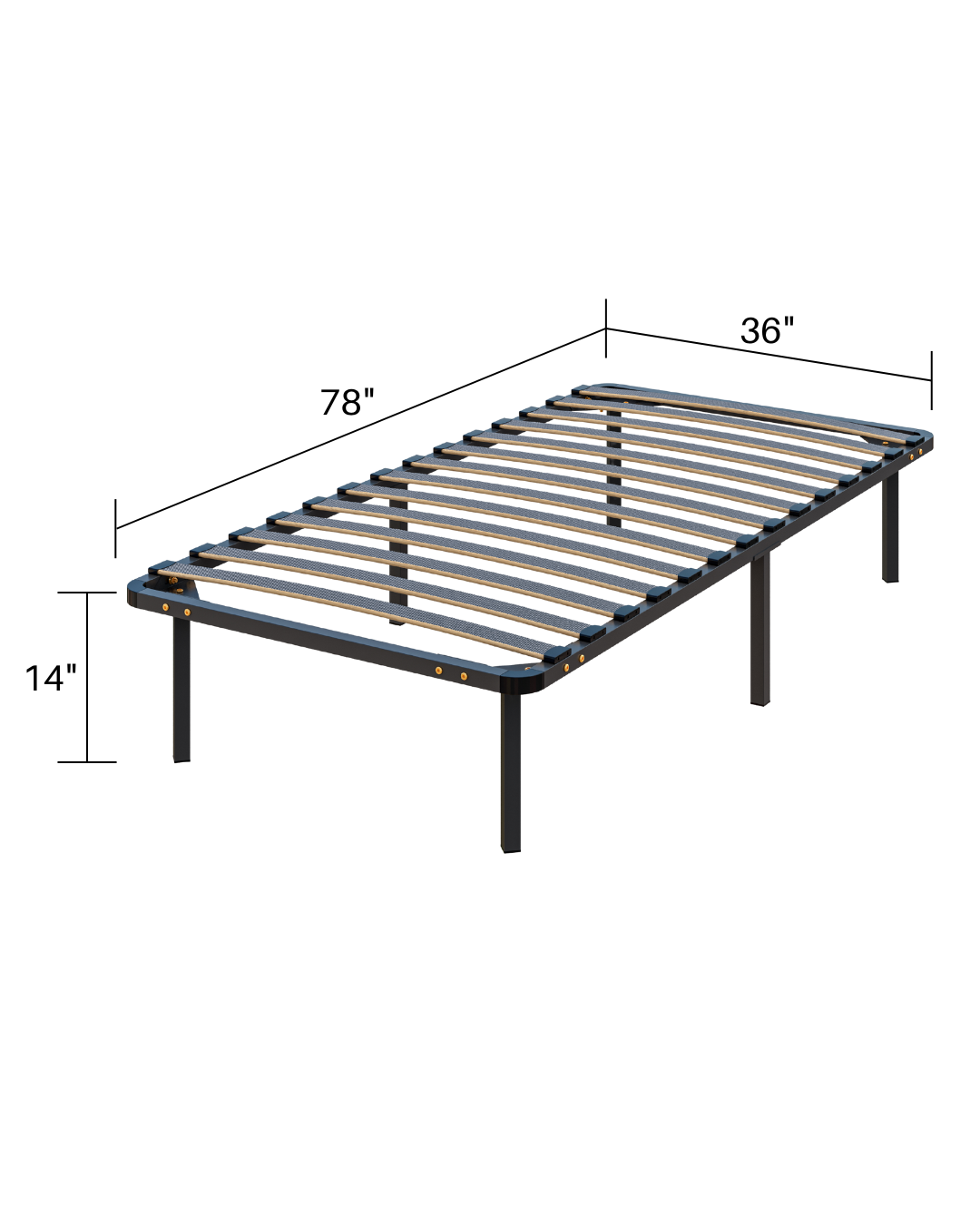 Powder Coated Single Metal Bed 6ft X 3ft