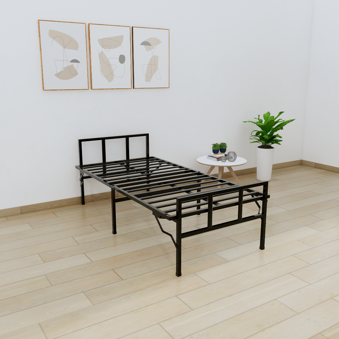 ARLAVYA Folding Metal Single Bed 6'X3'