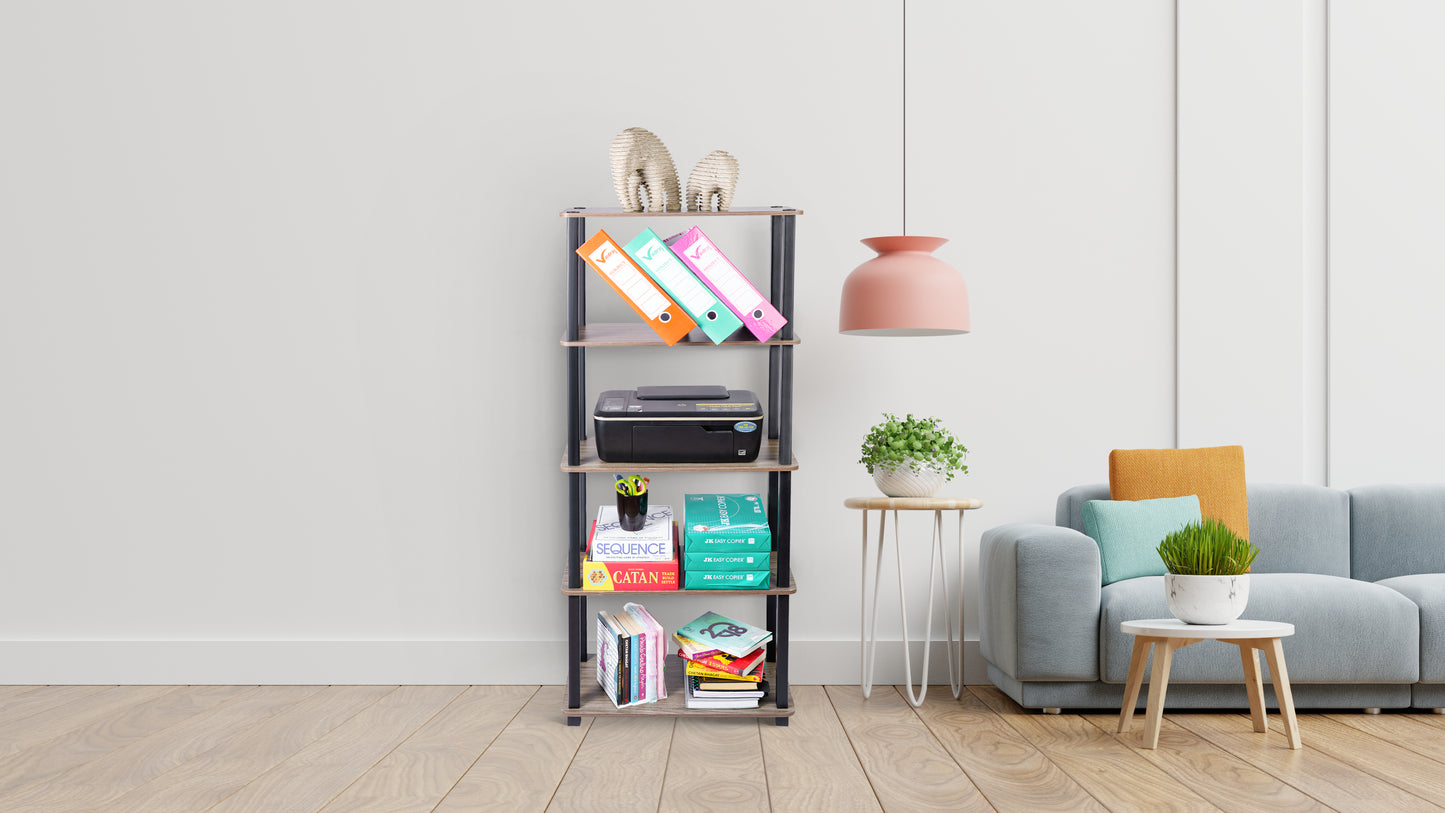 ARLAVYA Engineered Wood 5 Tier Storage Racks Display Shelf