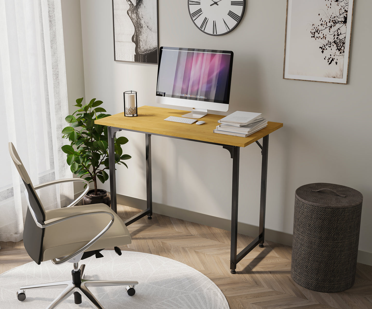 ARLAVYA Engineered Wood and Powder Coated 32"X19" Study, Office and Computer Table (Do-It-Yourself)