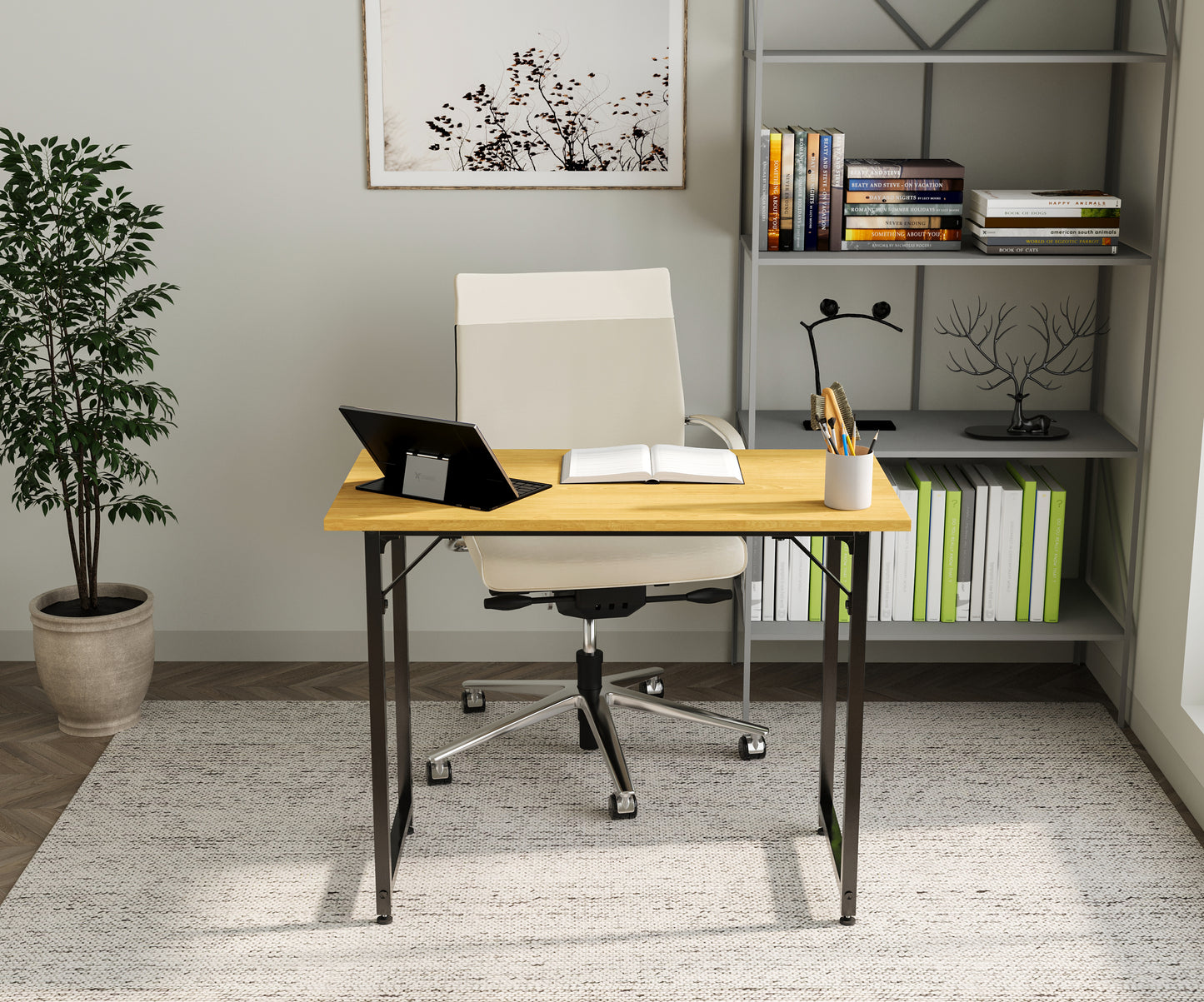 ARLAVYA Engineered Wood and Powder Coated 32"X19" Study, Office and Computer Table (Do-It-Yourself)