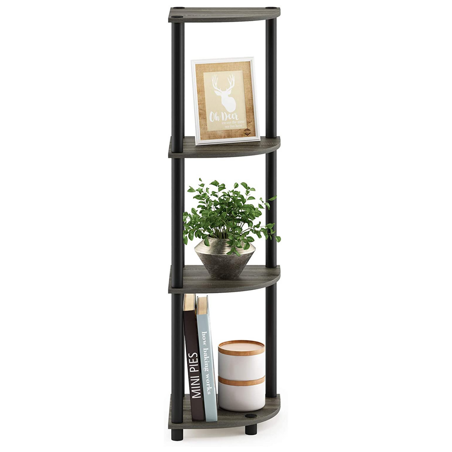 ARLAVYA Engineered Wood 4 Tier Floor Standing Corner Shelf (Do-It-Yourself)