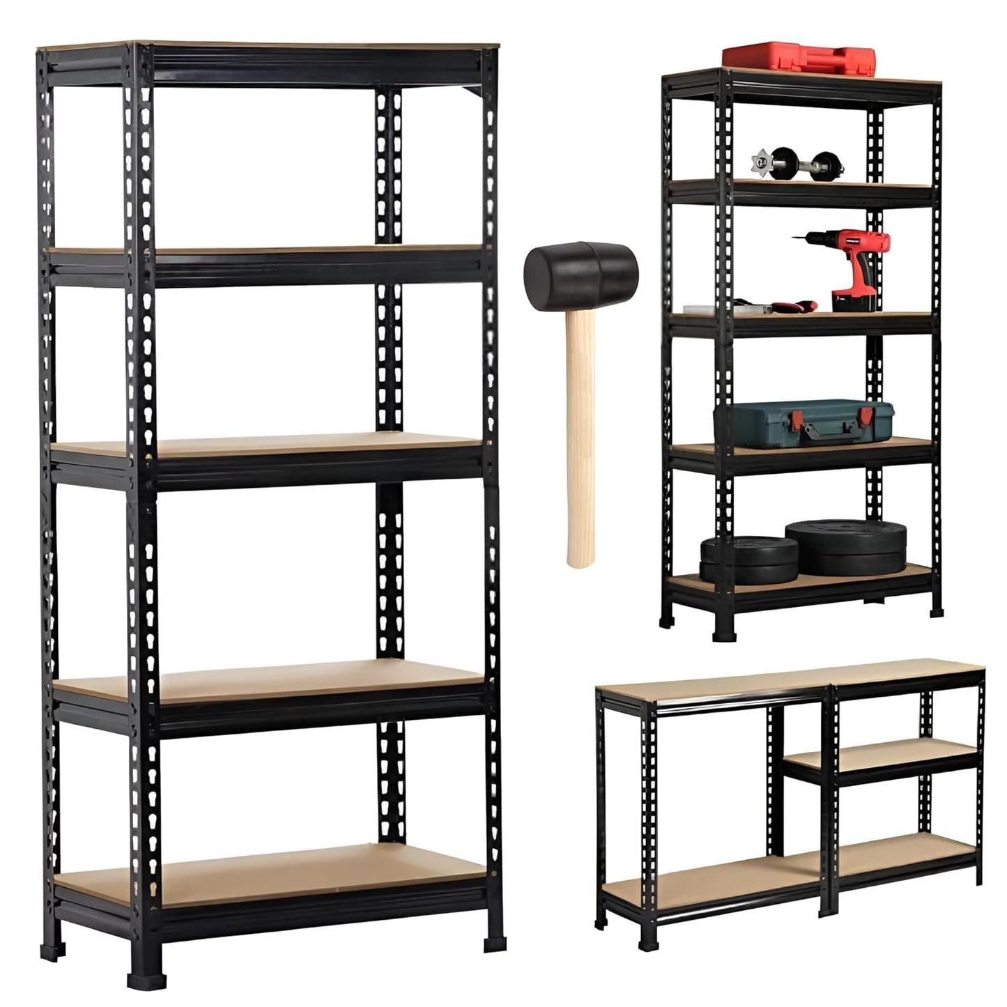 ARLAVYA Heavy Duty 5-Tier Multipurpose Adjustable Boltless Storage Rack and Shelves, Display Unit