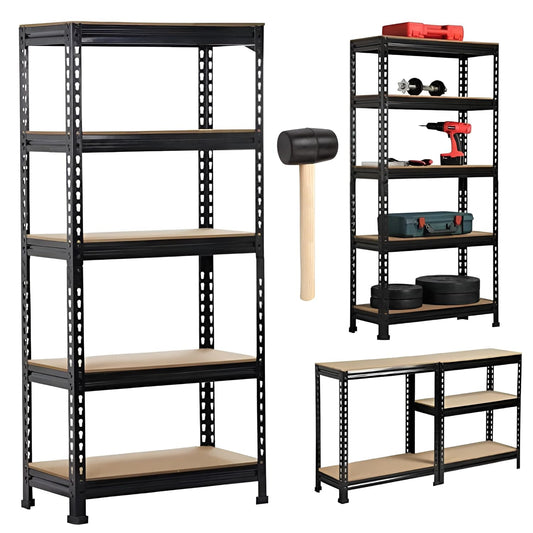 ARLAVYA Heavy Duty 5-Tier Multipurpose Adjustable Boltless Storage Rack and Shelves, Display Unit