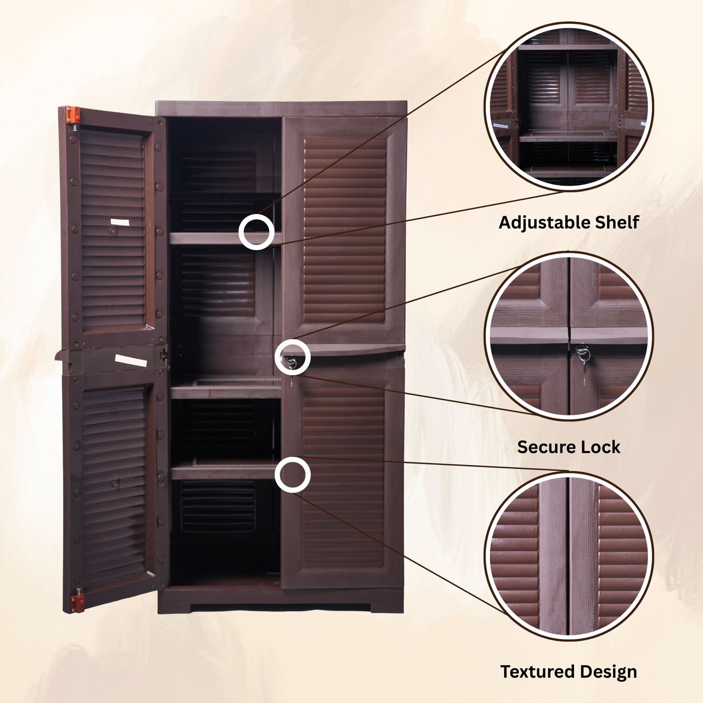ARLAVYA Century Plastic Cabinet/ Cupboard/ Wardrobe