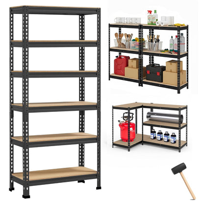 ARLAVYA Heavy Duty 6-Tier Multipurpose Adjustable Boltless Storage Rack and Shelves, Display Unit