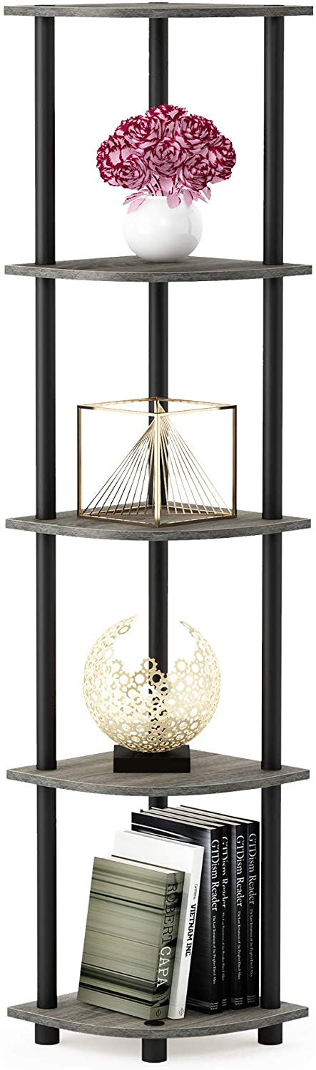 ARLAVYA Engineered Wood 5 Tier Floor Standing Corner Shelf (Do-It-Yourself)