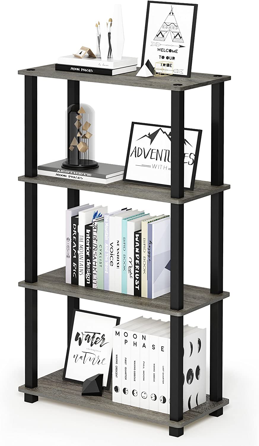 ARLAVYA Engineered Wood 4 Tier Storage Rack Display Shelf
