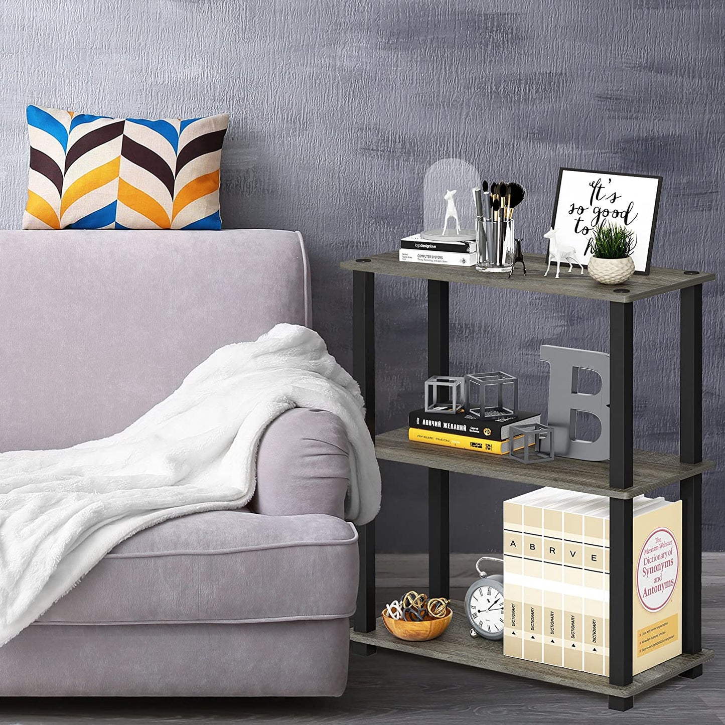 ARLAVYA Engineered Wood 3 Tier Storage Rack Display Shelf