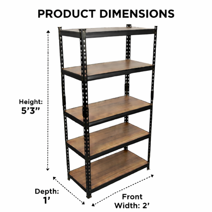 ARLAVYA Heavy Duty 5-Tier Multipurpose Adjustable Boltless Storage Rack and Shelves, Display Unit