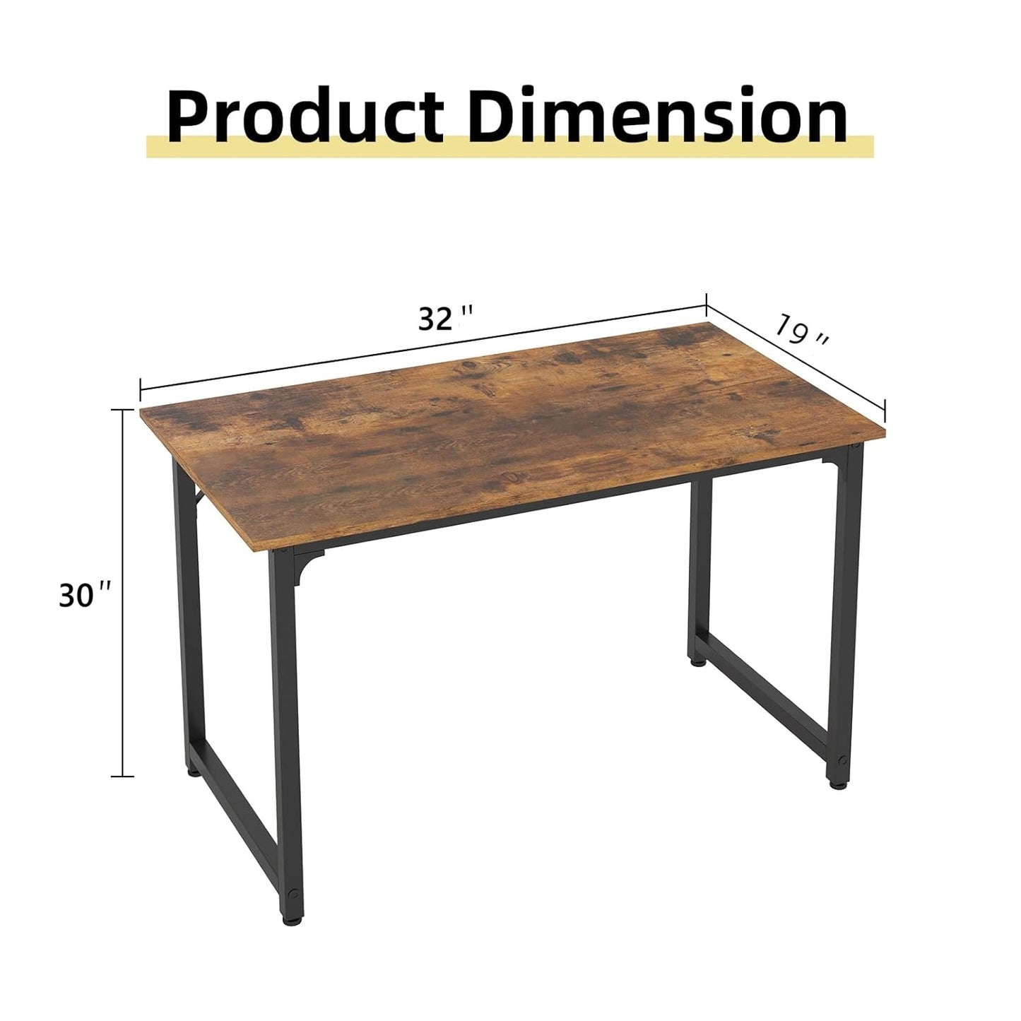 ARLAVYA Engineered Wood and Powder Coated 32"X19" Study, Office Table and Computer Table (Do-It-Yourself)