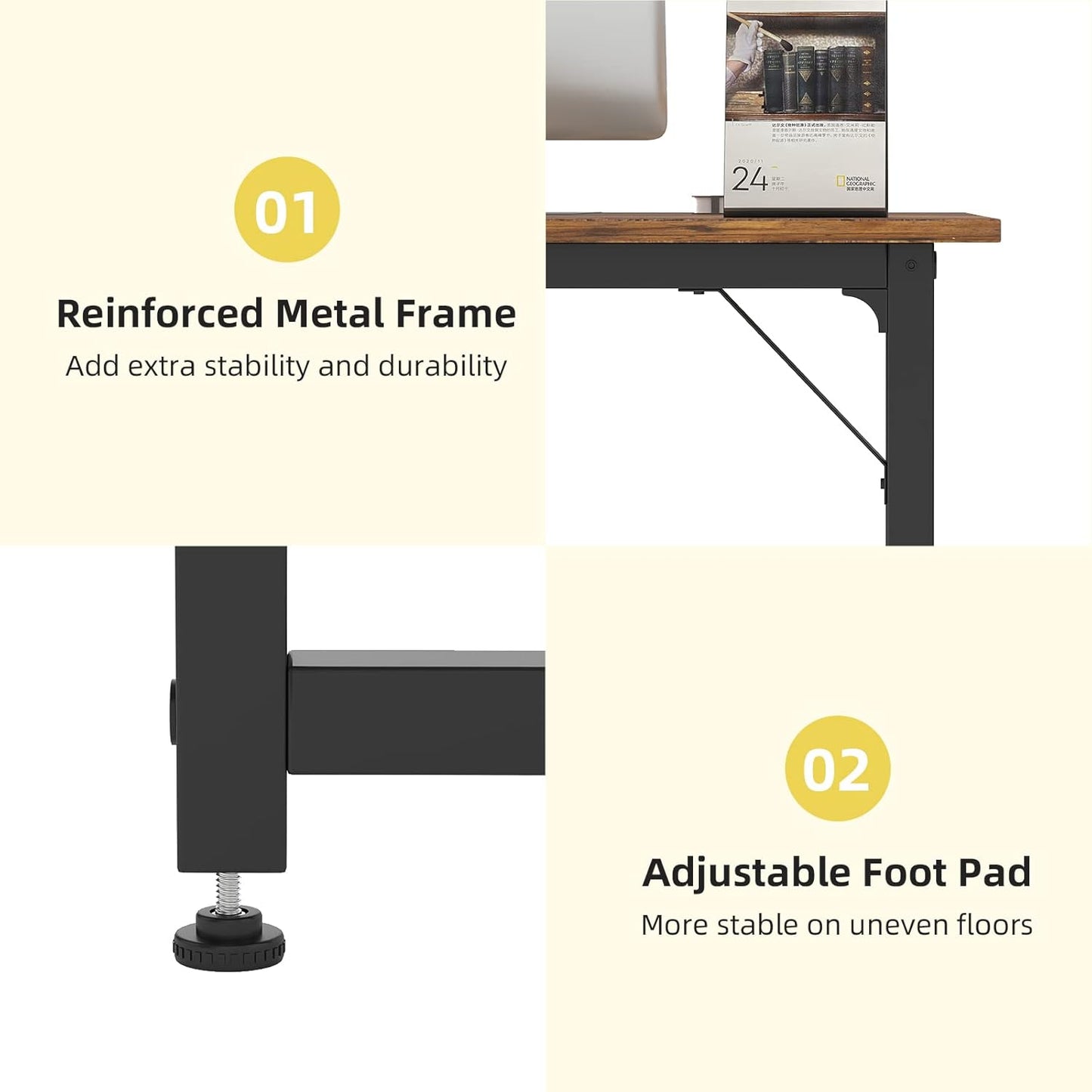 ARLAVYA Engineered Wood and Powder Coated 32"X19" Study, Office Table and Computer Table (Do-It-Yourself)