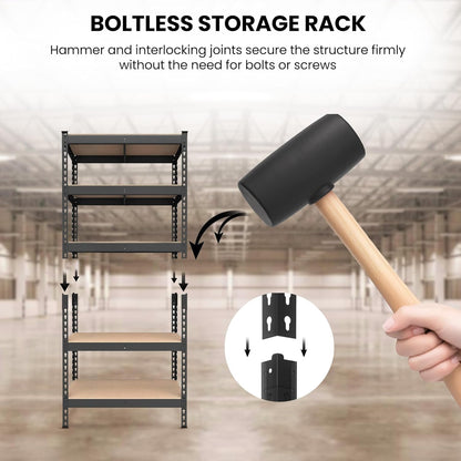 ARLAVYA Heavy Duty 5-Tier Multipurpose Adjustable Boltless Storage Rack and Shelves, Display Unit
