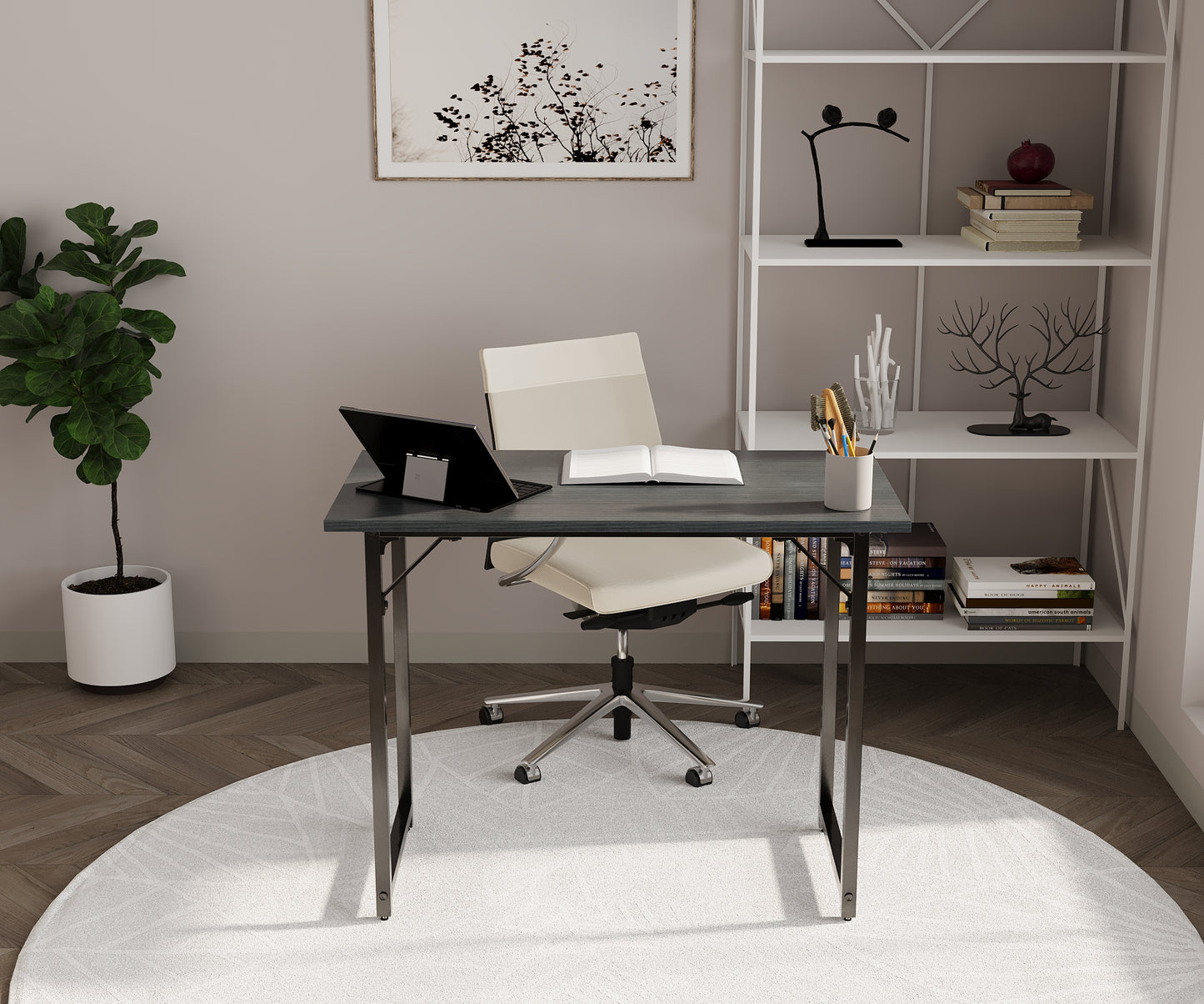 ARLAVYA Engineered Wood and Powder Coated 32"X19" Study, Office and Computer Table (Do-It-Yourself)
