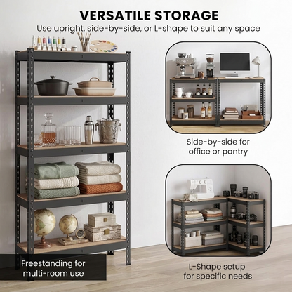 ARLAVYA Heavy Duty 5-Tier Multipurpose Adjustable Boltless Storage Rack and Shelves, Display Unit